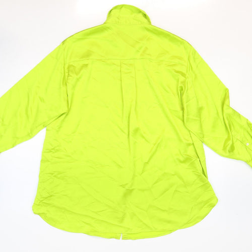 Marks and Spencer Womens Green Polyester Basic Button-Up Size 16 Collared
