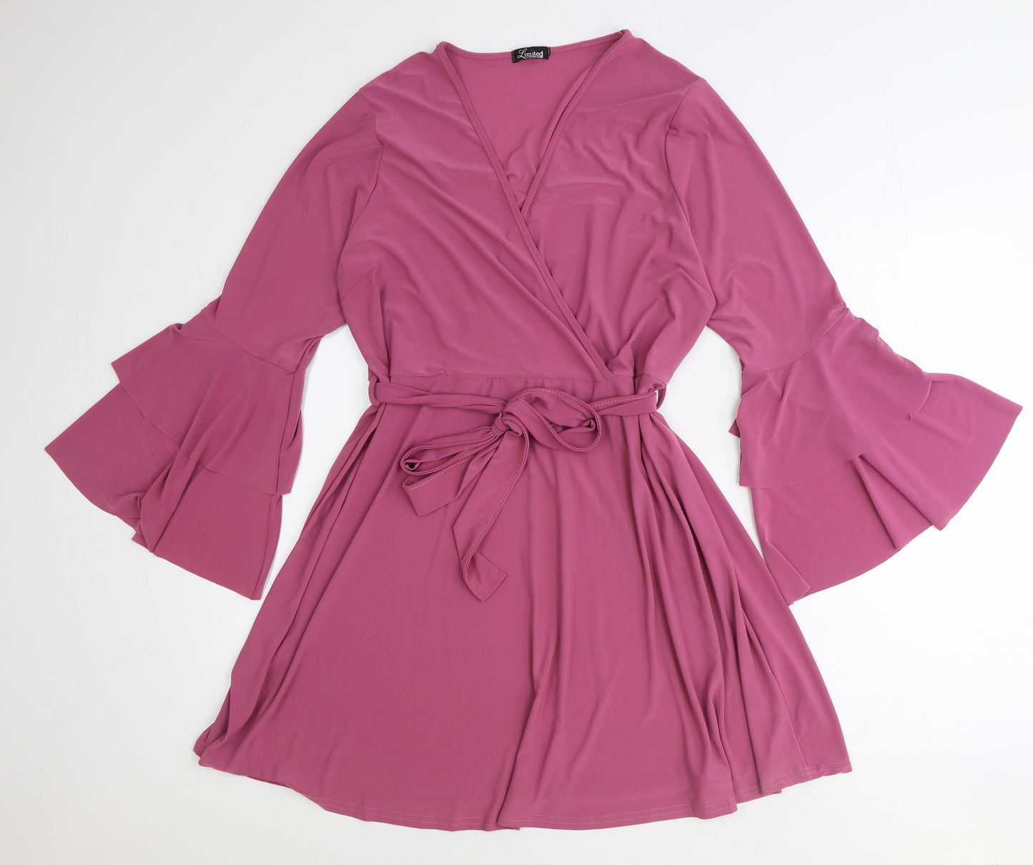 Yours Womens Pink Polyester A-Line Size 20 V-Neck Tie