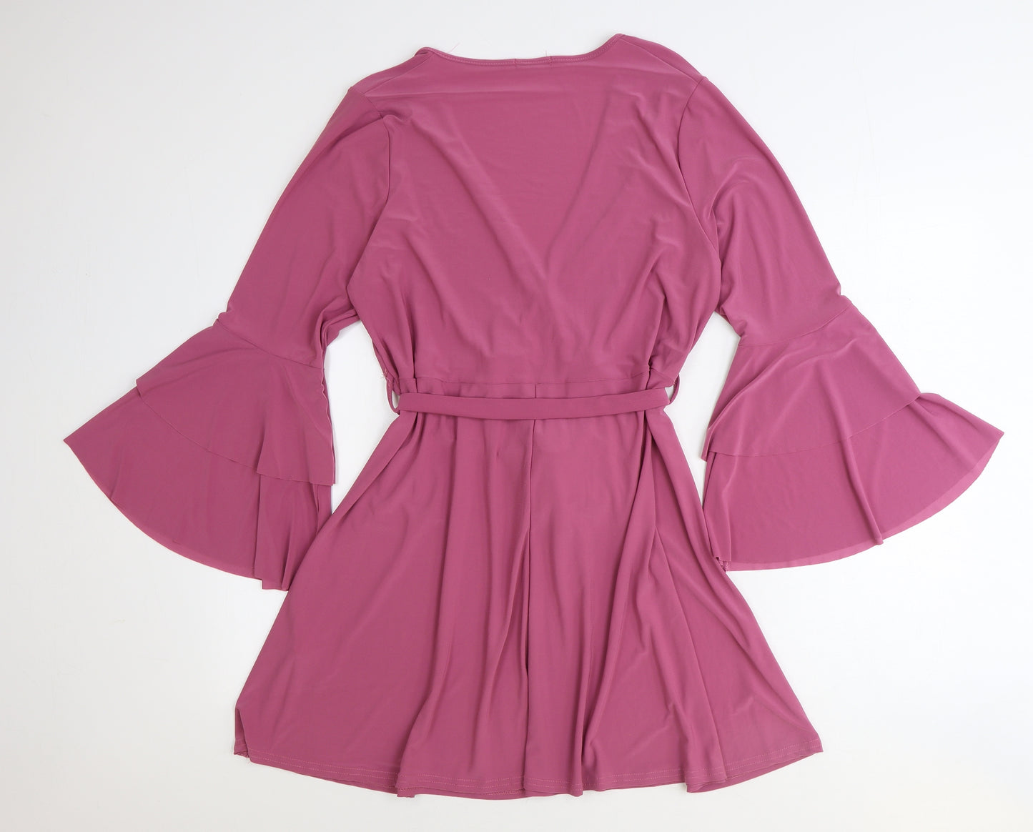Yours Womens Pink Polyester A-Line Size 20 V-Neck Tie