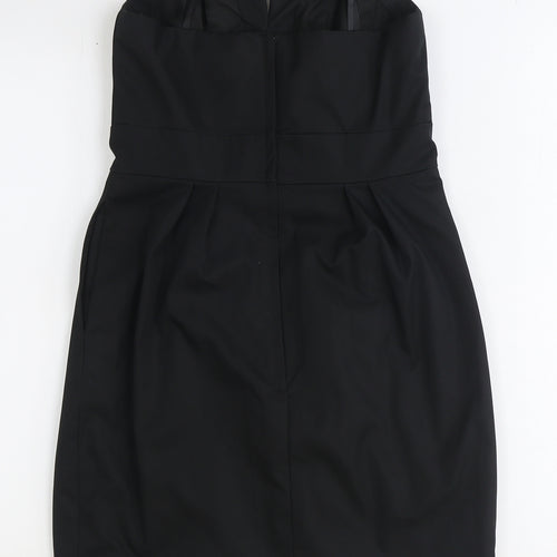 Forever Unique Womens Black Polyester Mini Size 8 Sweetheart Zip