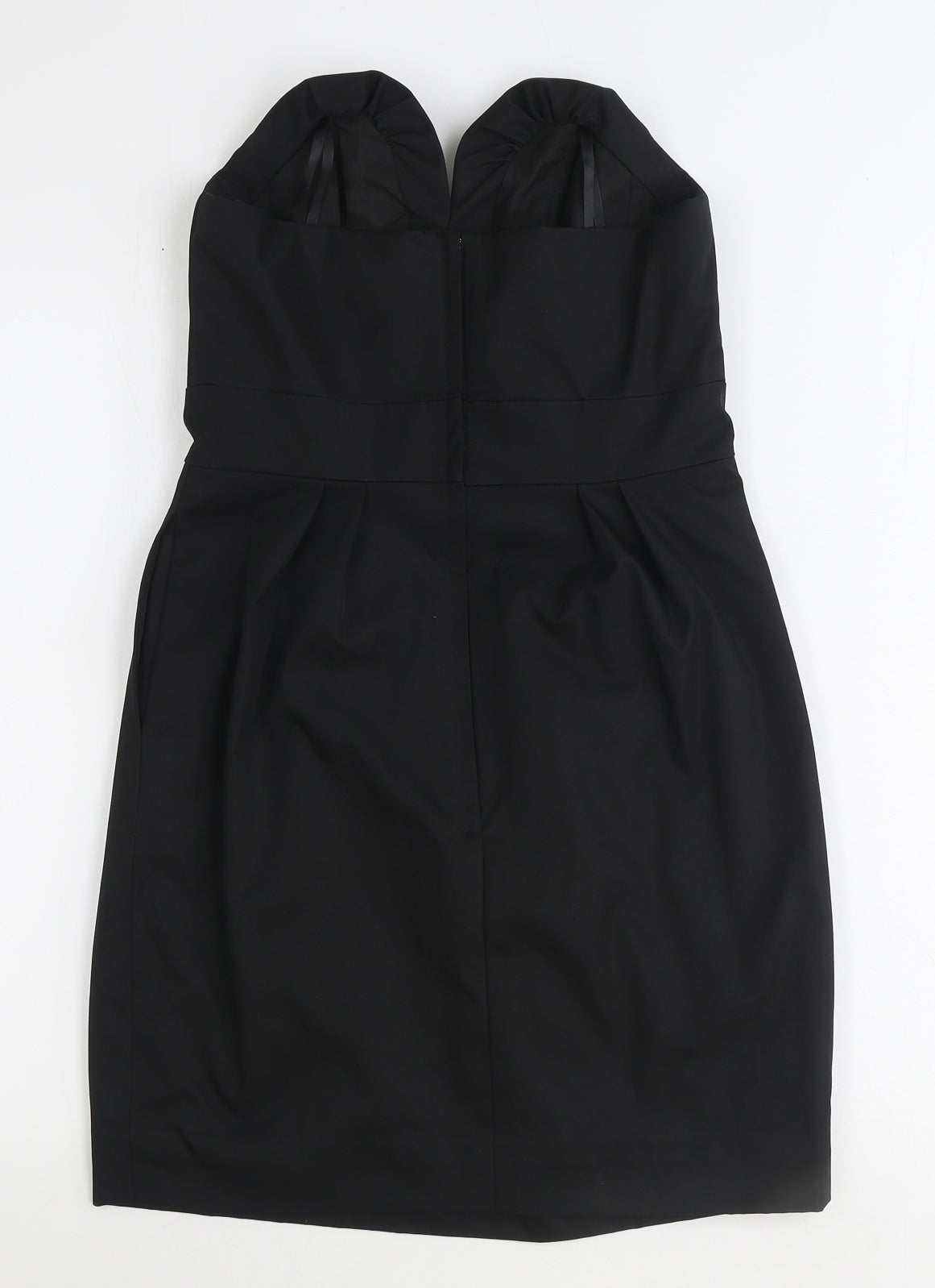 Forever Unique Womens Black Polyester Mini Size 8 Sweetheart Zip