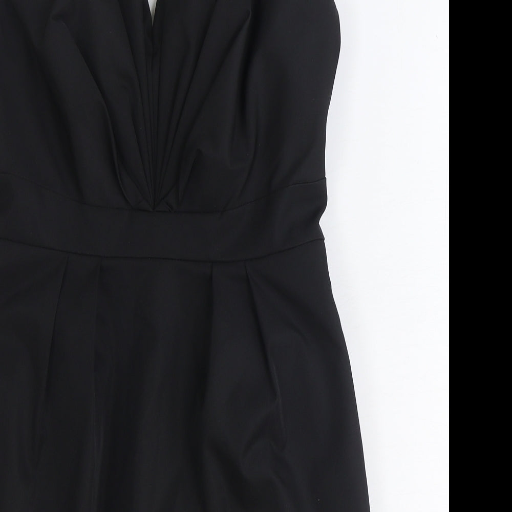 Forever Unique Womens Black Polyester Mini Size 8 Sweetheart Zip