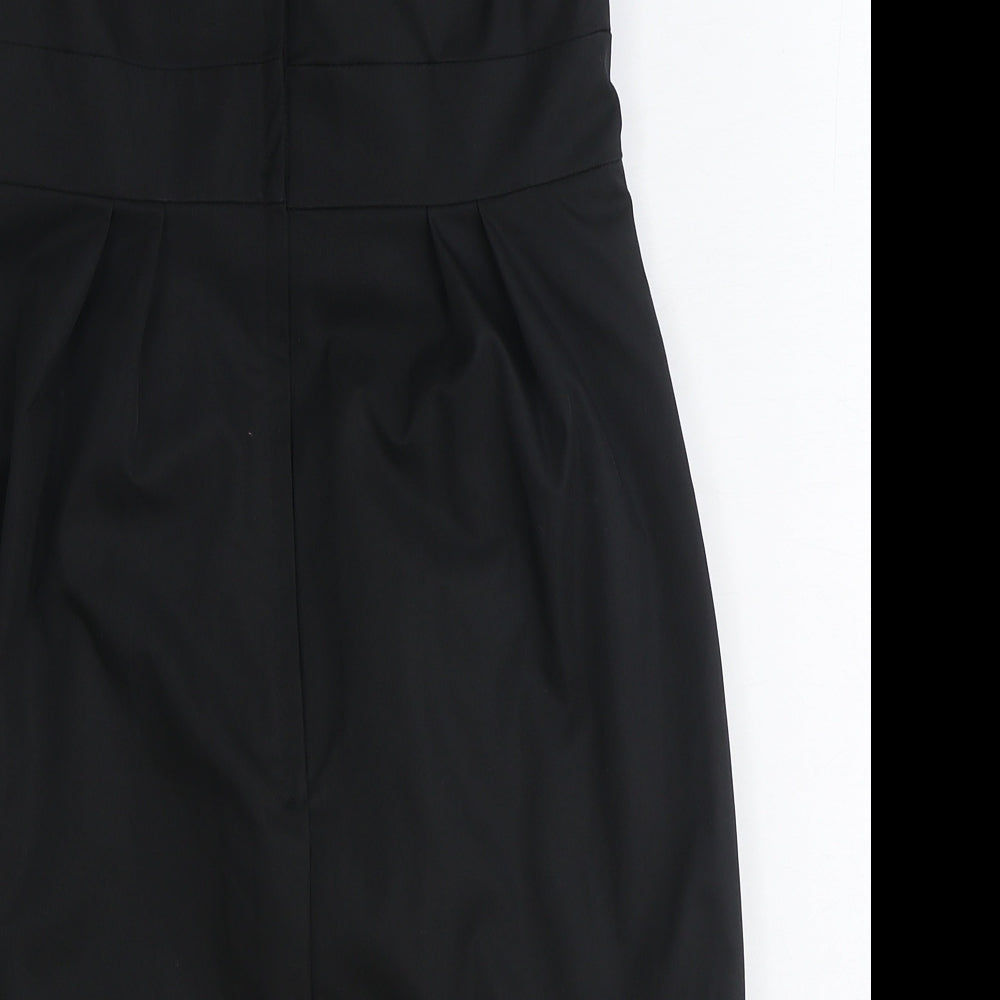 Forever Unique Womens Black Polyester Mini Size 8 Sweetheart Zip