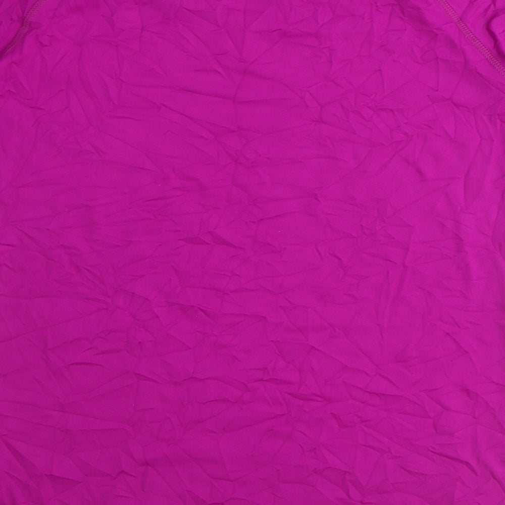 Preworn Womens Purple Polyamide Basic T-Shirt Size 12 V-Neck