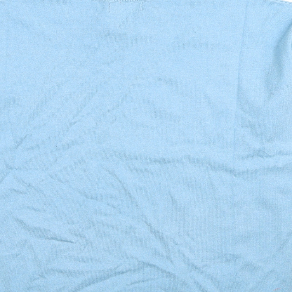 Marks and Spencer Womens Blue V-Neck Viscose Pullover Jumper Size M