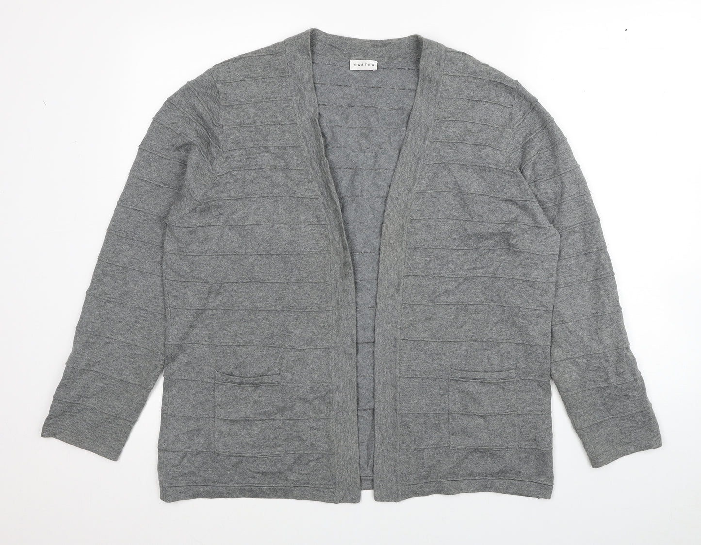 Eastex Womens Grey V-Neck Cotton Cardigan Jumper Size 18