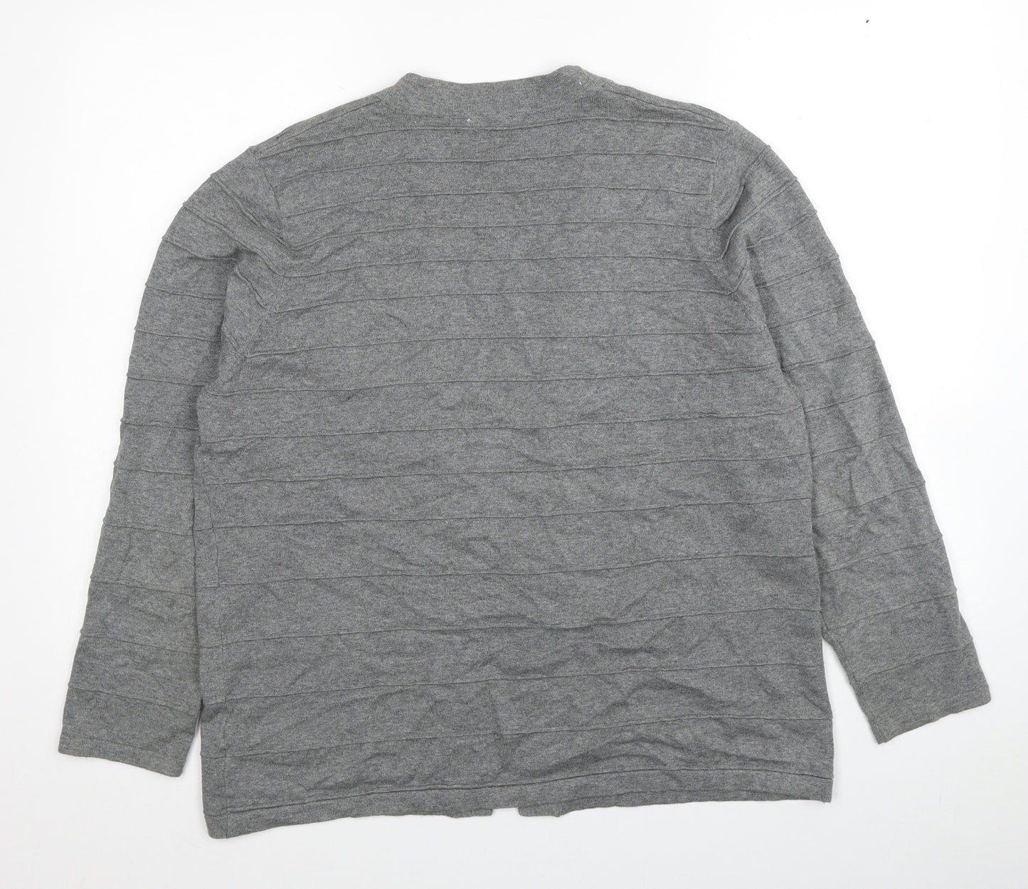 Eastex Womens Grey V-Neck Cotton Cardigan Jumper Size 18