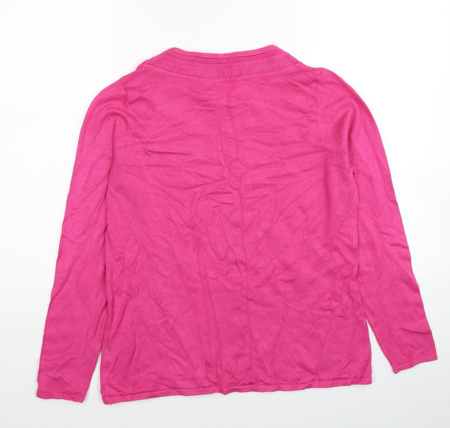 Sarah Hamilton Womens Pink Round Neck Viscose Pullover Jumper Size M