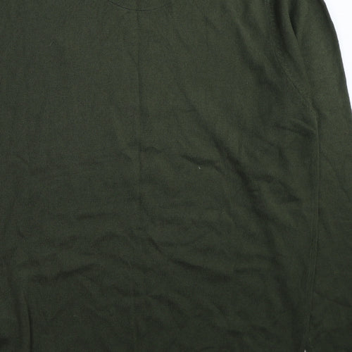 Brave Soul Mens Green Round Neck Acrylic Pullover Jumper Size XL