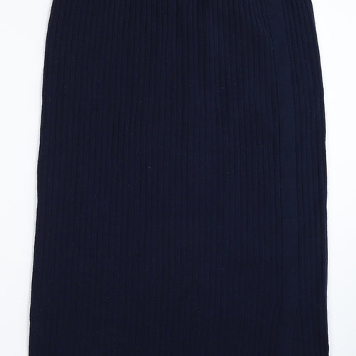 Just Miss Womens Blue Polyester Straight & Pencil Skirt Size 10