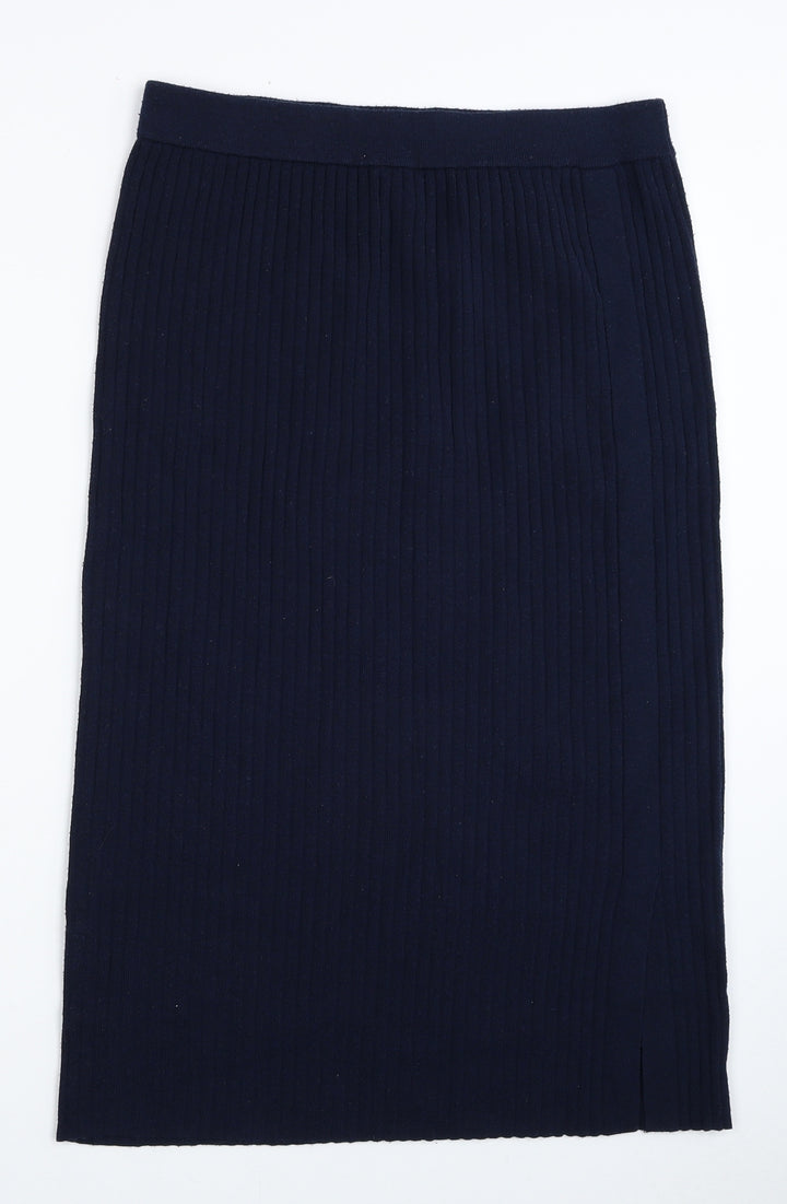 Just Miss Womens Blue Polyester Straight & Pencil Skirt Size 10