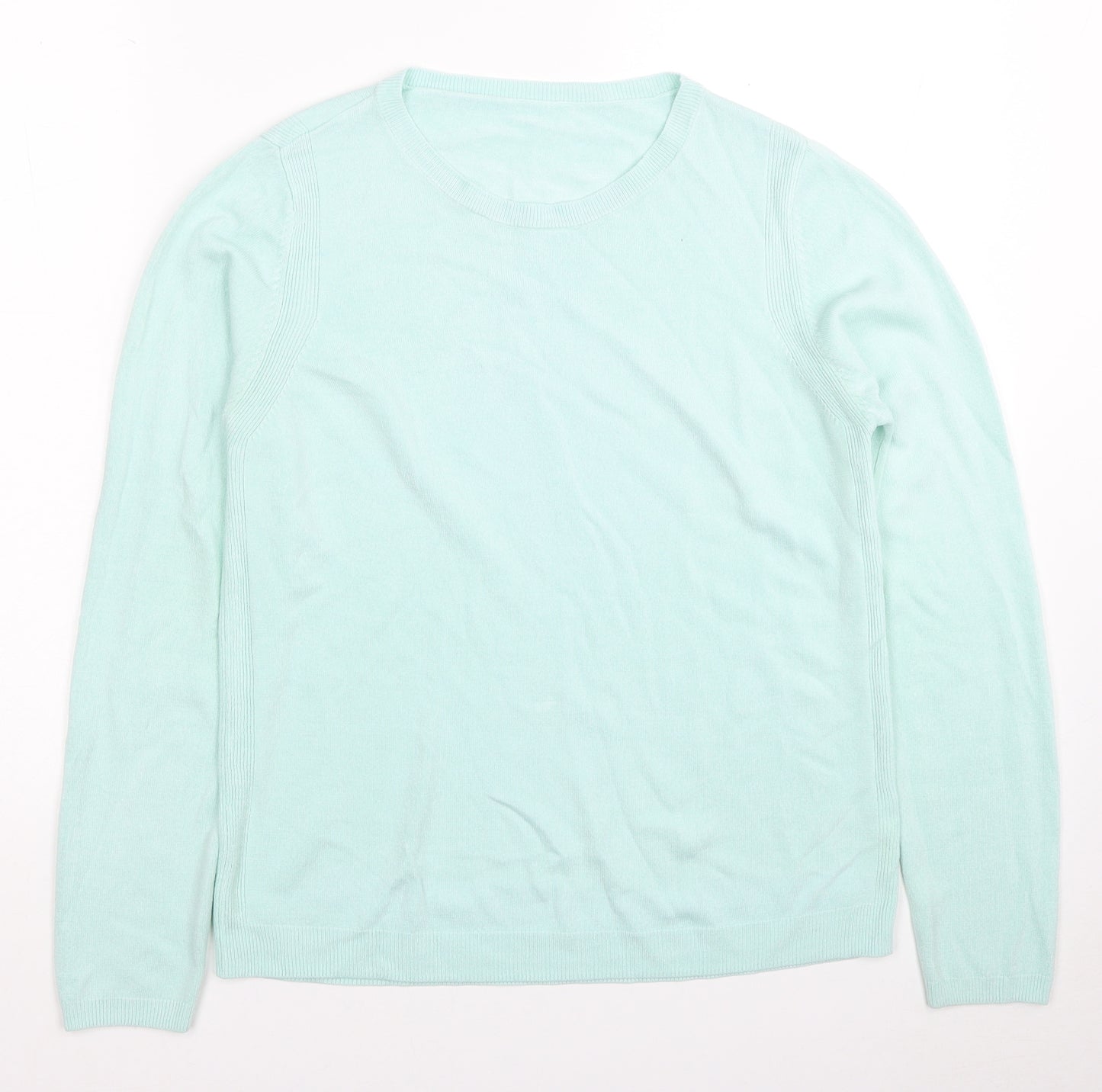 Marks and Spencer Womens Blue Round Neck Acrylic Pullover Jumper Size 10