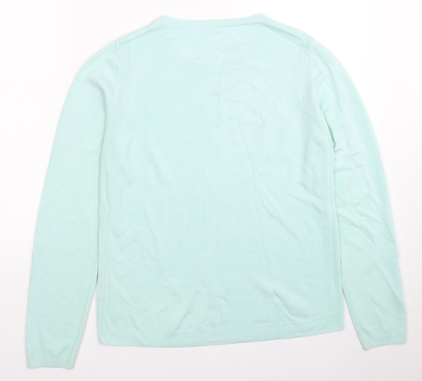 Marks and Spencer Womens Blue Round Neck Acrylic Pullover Jumper Size 10