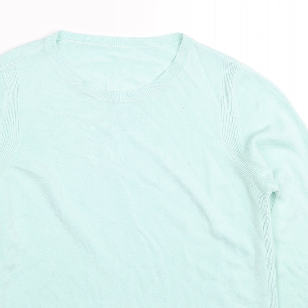 Marks and Spencer Womens Blue Round Neck Acrylic Pullover Jumper Size 10