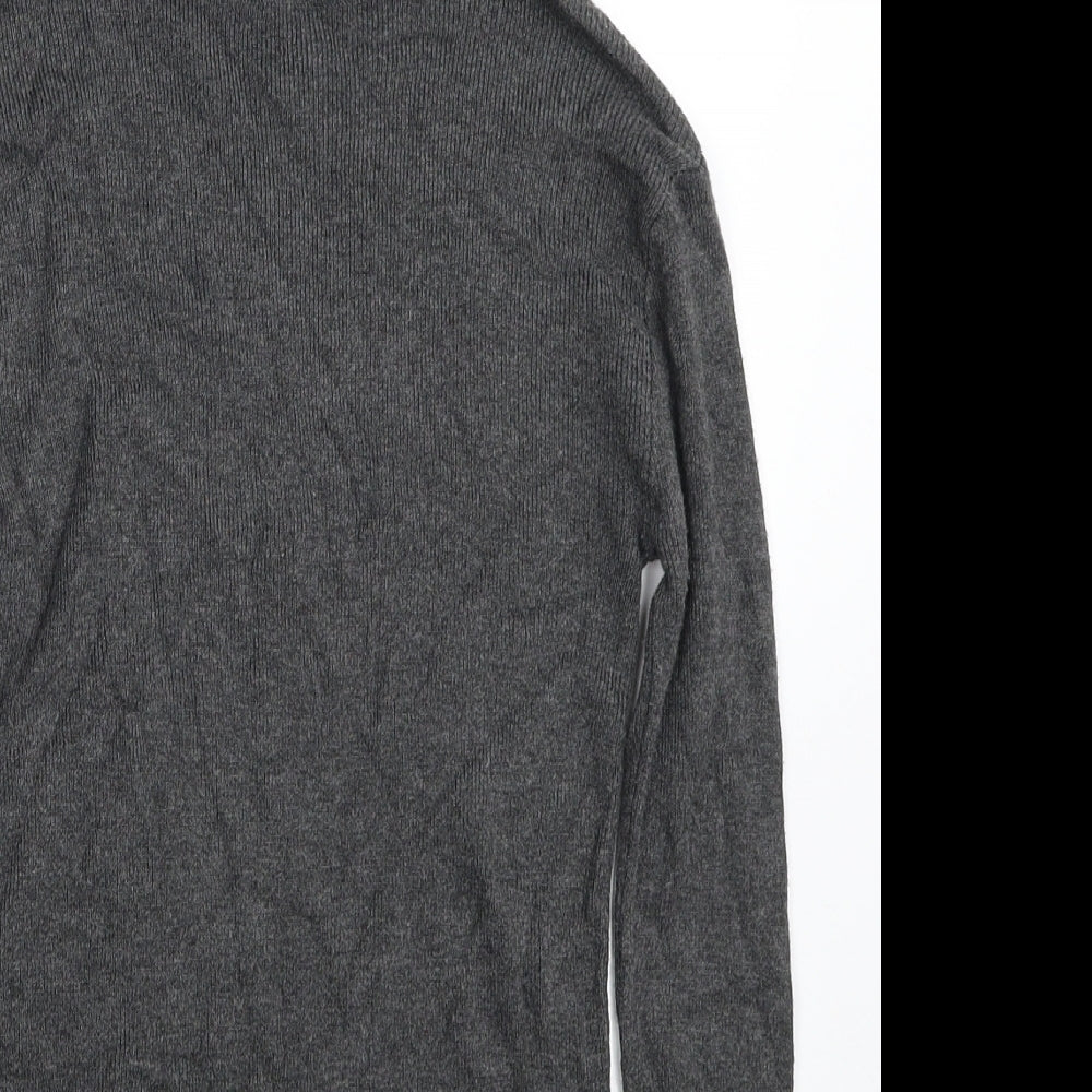 Primark Womens Grey Roll Neck Viscose Pullover Jumper Size 8