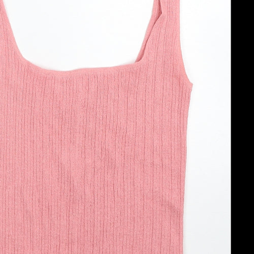 Ronit Zilkha Womens Pink Viscose Basic Tank Size M Scoop Neck