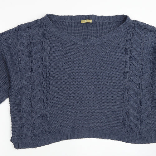 TU Womens Blue Round Neck Acrylic Pullover Jumper Size 22