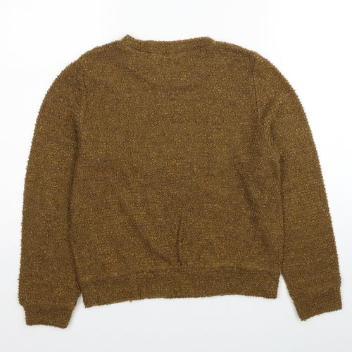 Blue Moon Womens Brown Round Neck Polyester Pullover Jumper Size M