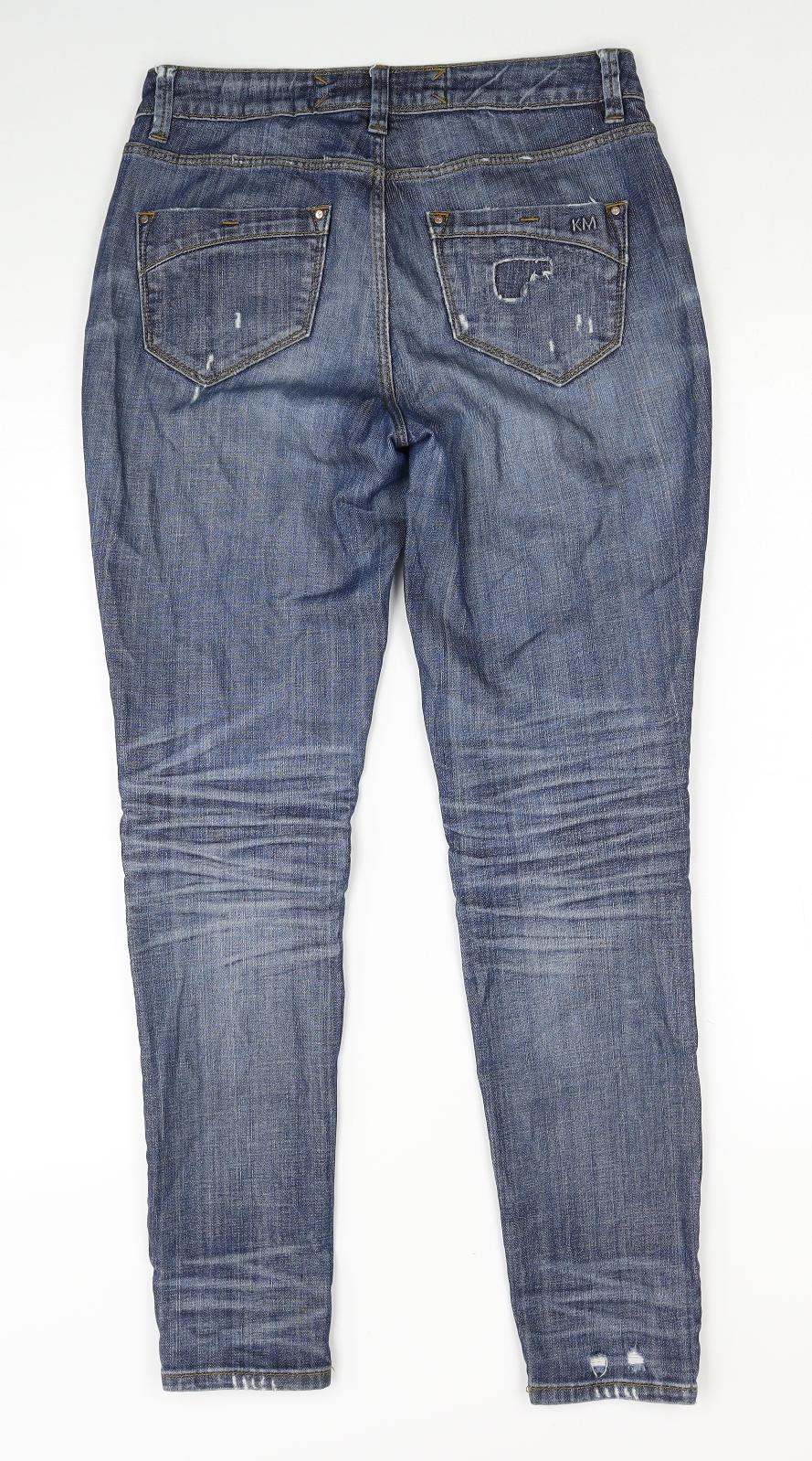 Karen Millen Womens Blue Cotton Skinny Jeans Size 8 Regular Zip