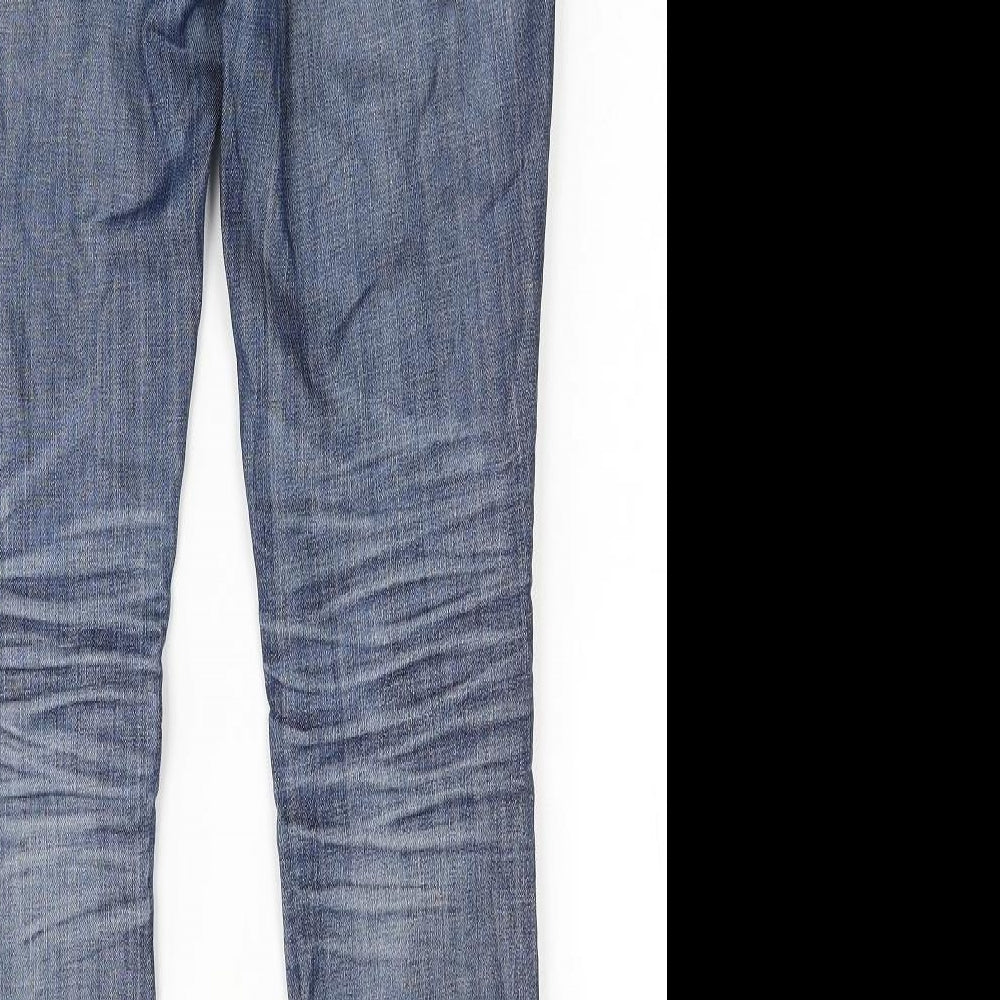 Karen Millen Womens Blue Cotton Skinny Jeans Size 8 Regular Zip