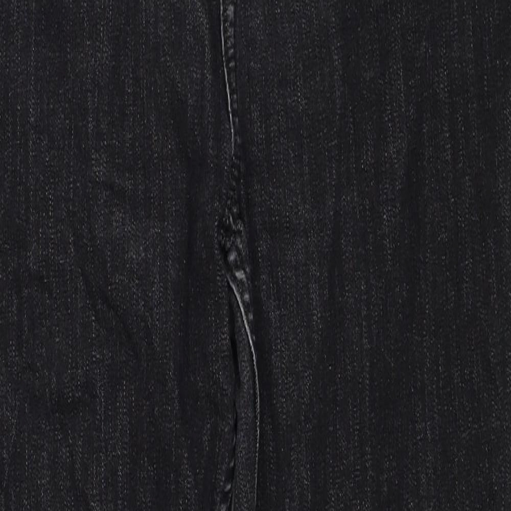 Marks and Spencer Womens Black Cotton Skinny Jeans Size 12 Regular Zip