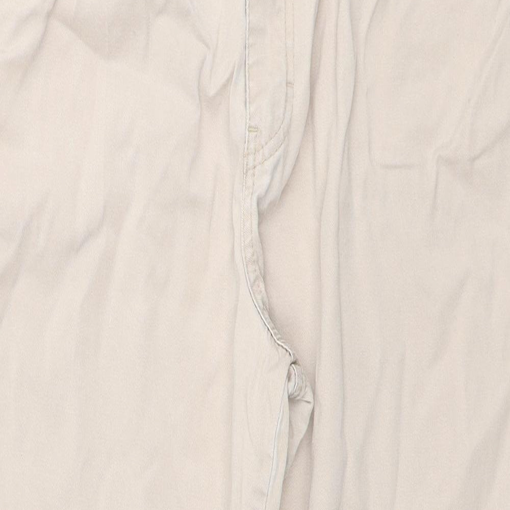 Marks and Spencer Womens Beige Cotton Bootcut Jeans Size 14 Regular Zip