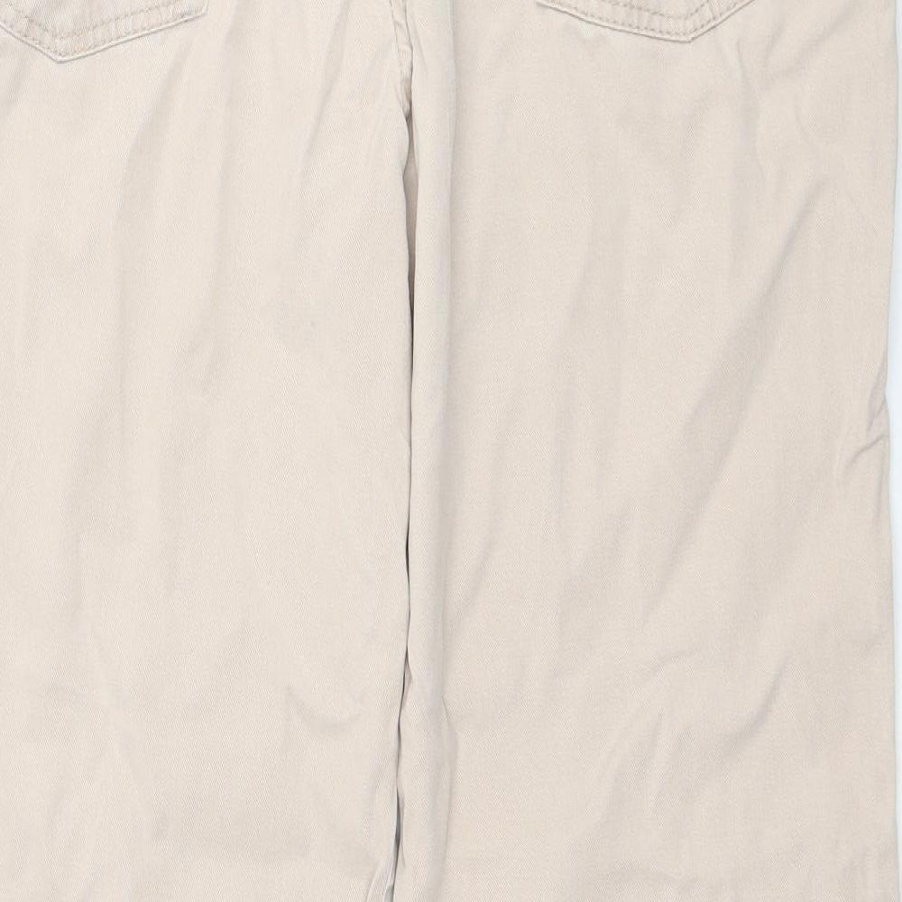 Marks and Spencer Womens Beige Cotton Bootcut Jeans Size 14 Regular Zip