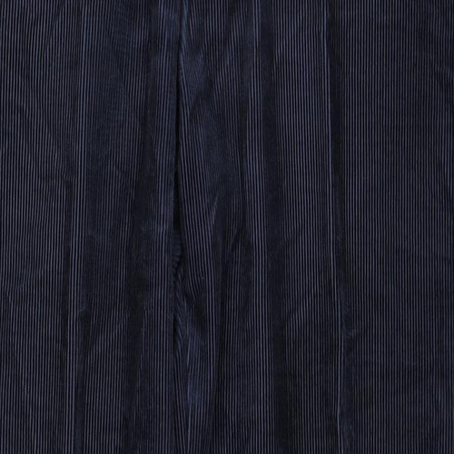 Marks and Spencer Mens Blue Cotton Chino Trousers Size 36 in L33 in Regular Zip