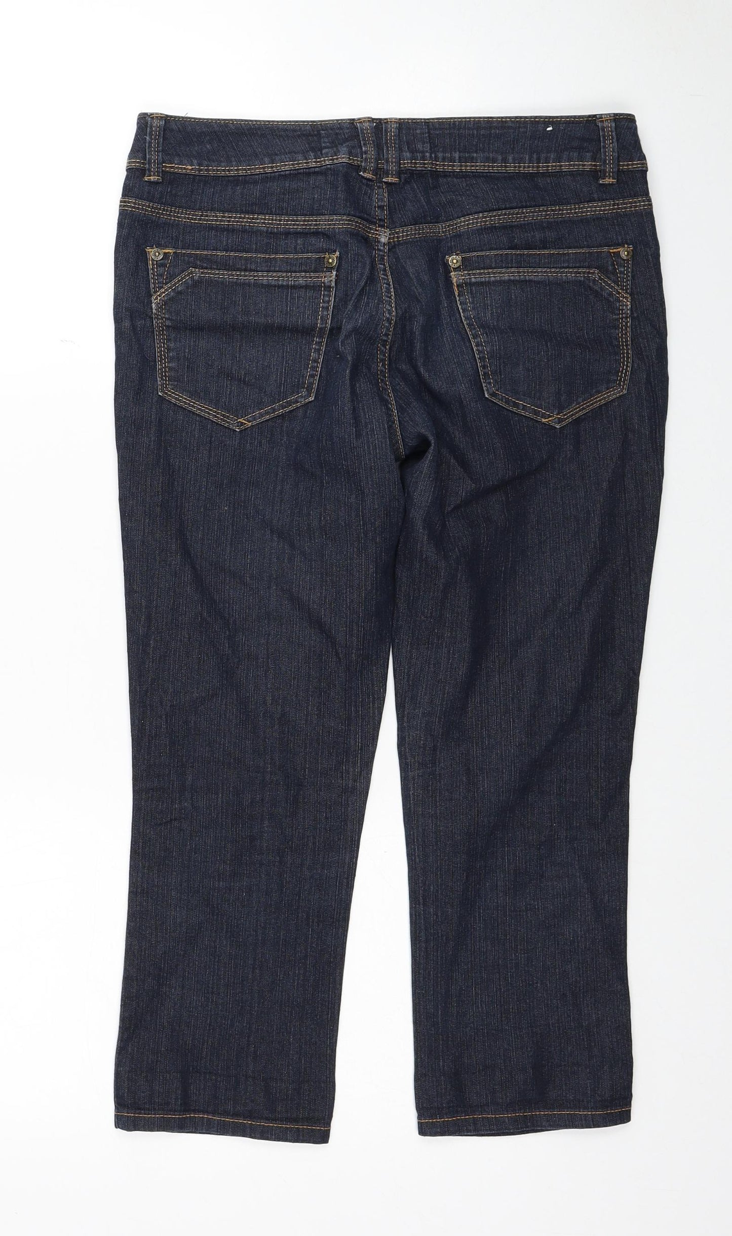 New Look Girls Blue Cotton Straight Jeans Size 14 Years Regular Zip