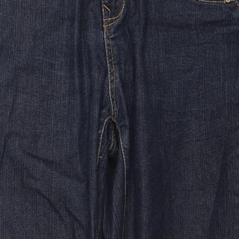 New Look Girls Blue Cotton Straight Jeans Size 14 Years Regular Zip