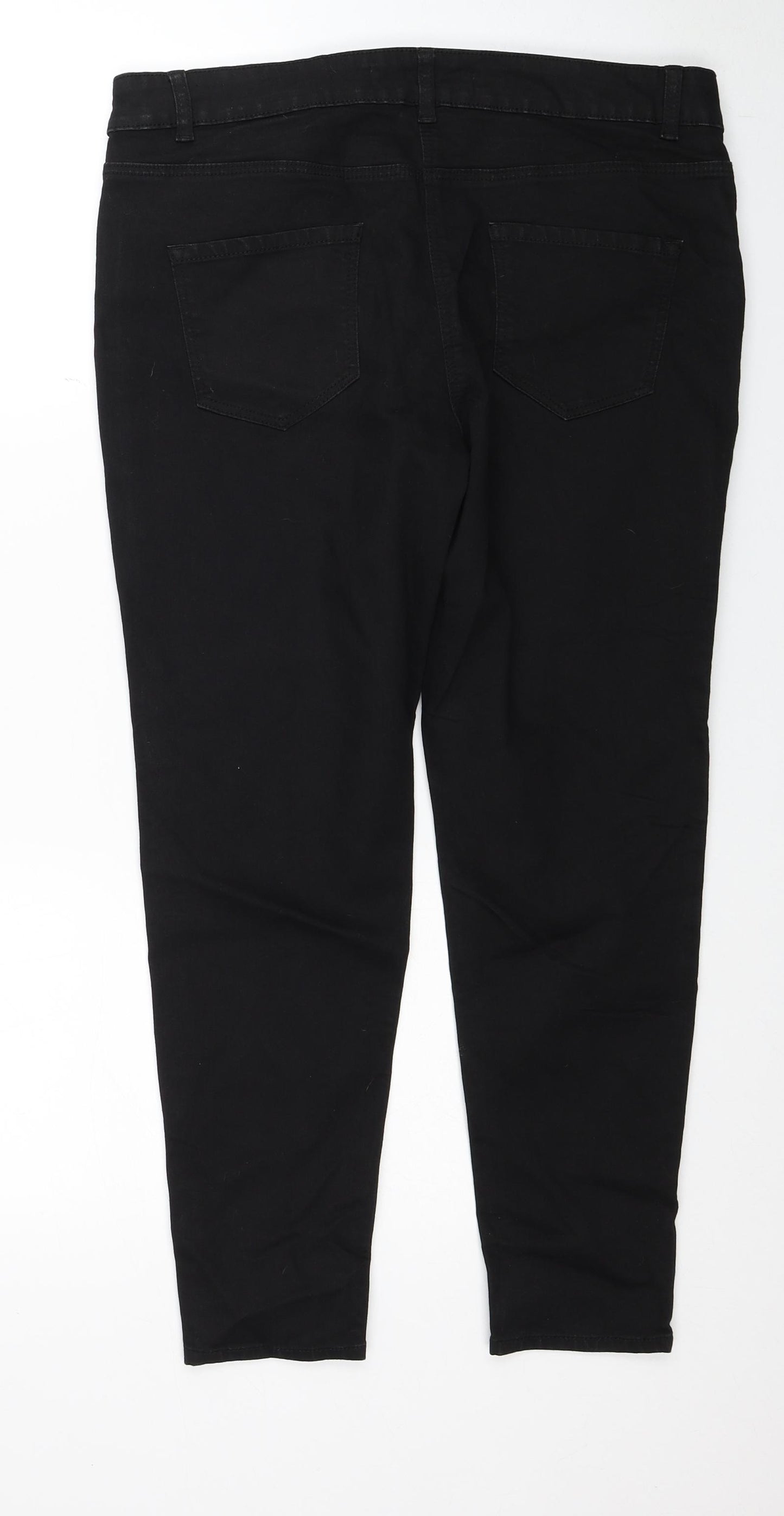 George Womens Black Cotton Skinny Jeans Size 16 Regular Zip