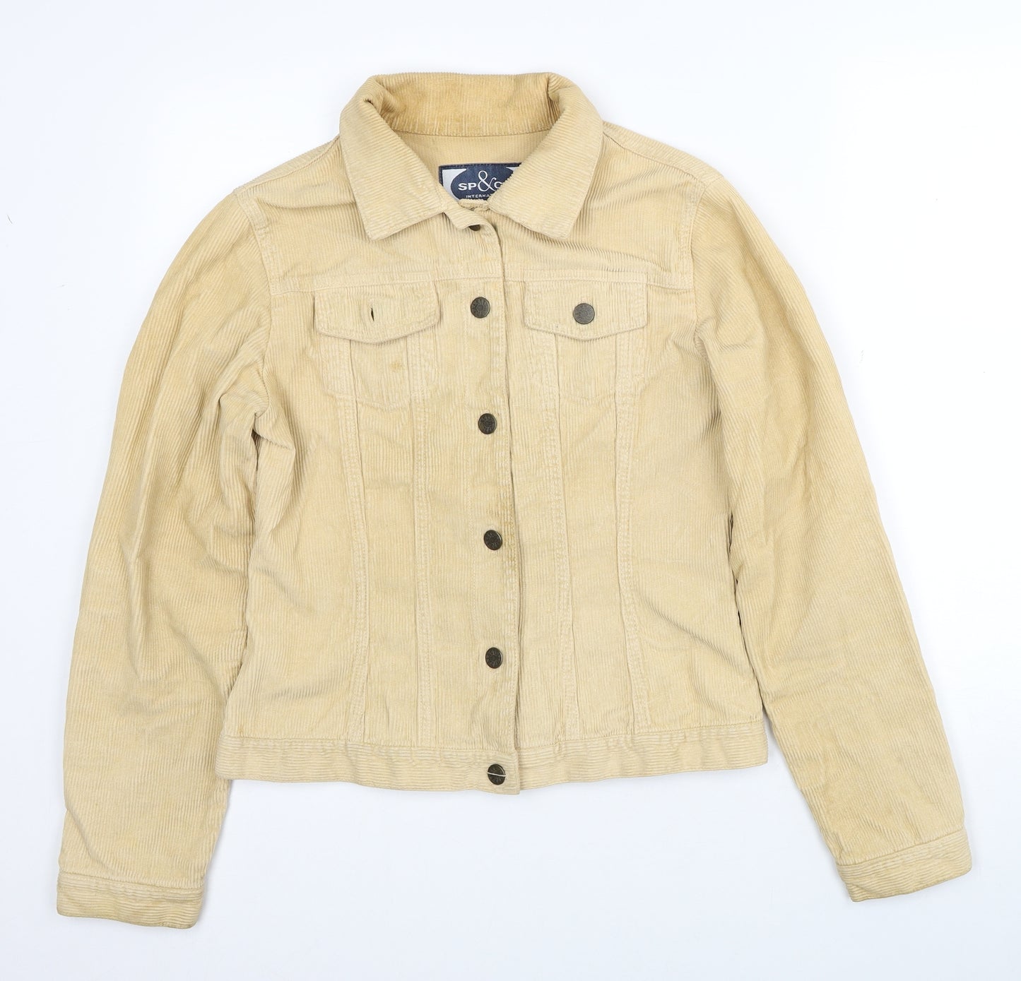 SP&CO Womens Beige Jacket Size S Button