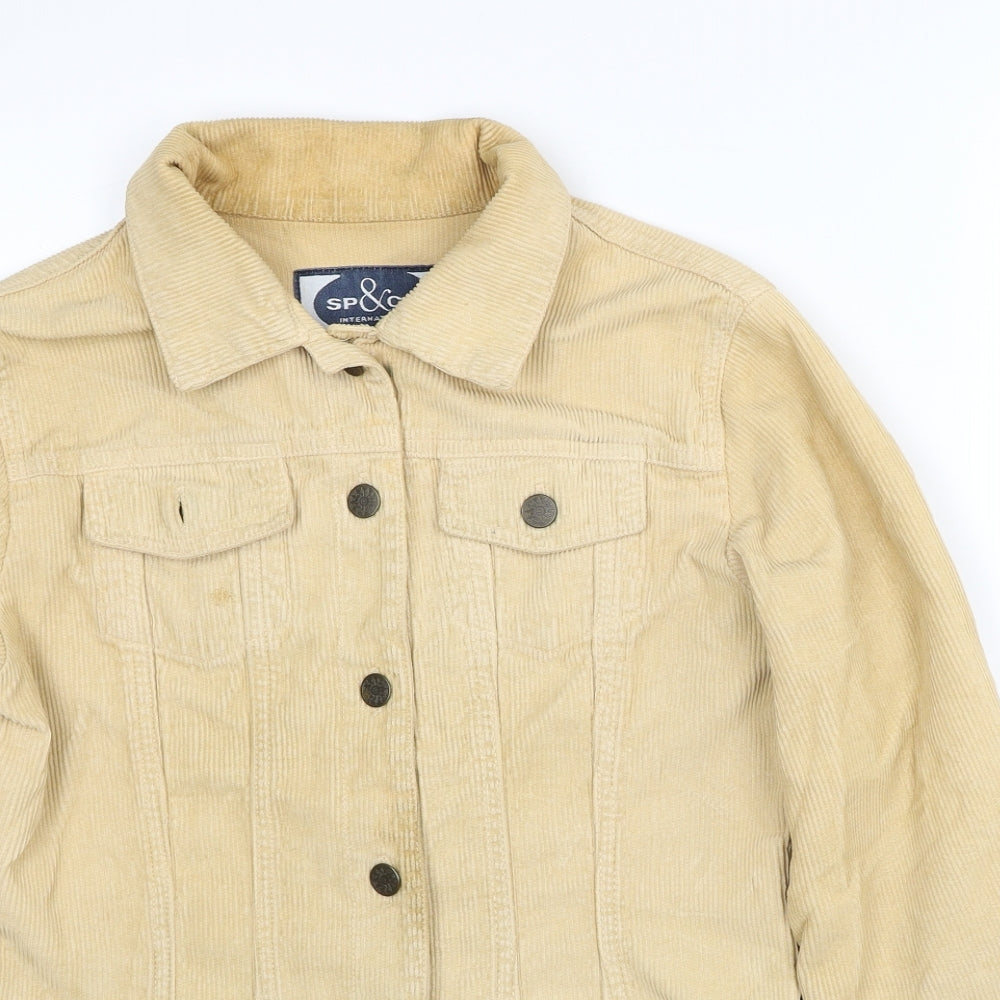 SP&CO Womens Beige Jacket Size S Button