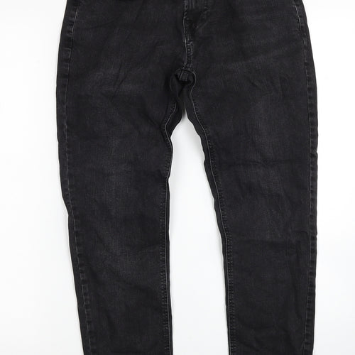 NEXT Womens Black Cotton Straight Jeans Size 30 in L31 in Regular Zip