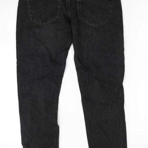 NEXT Womens Black Cotton Straight Jeans Size 30 in L31 in Regular Zip