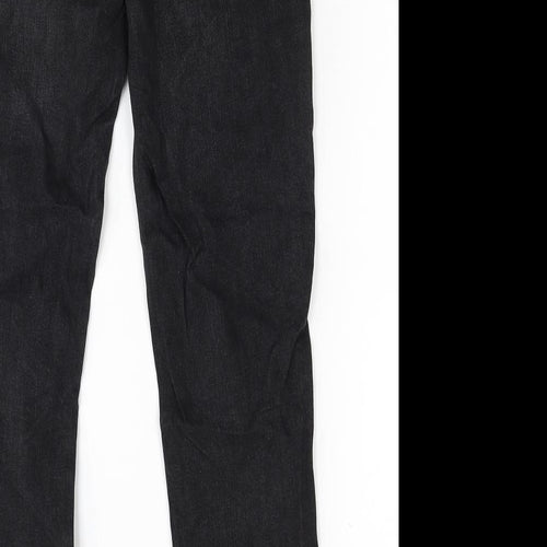 NEXT Womens Black Cotton Straight Jeans Size 30 in L31 in Regular Zip