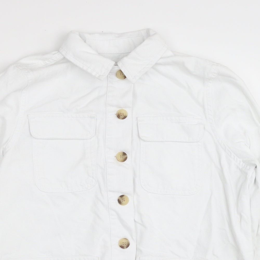 Crew Clothing Womens White Jacket Size 12 Button