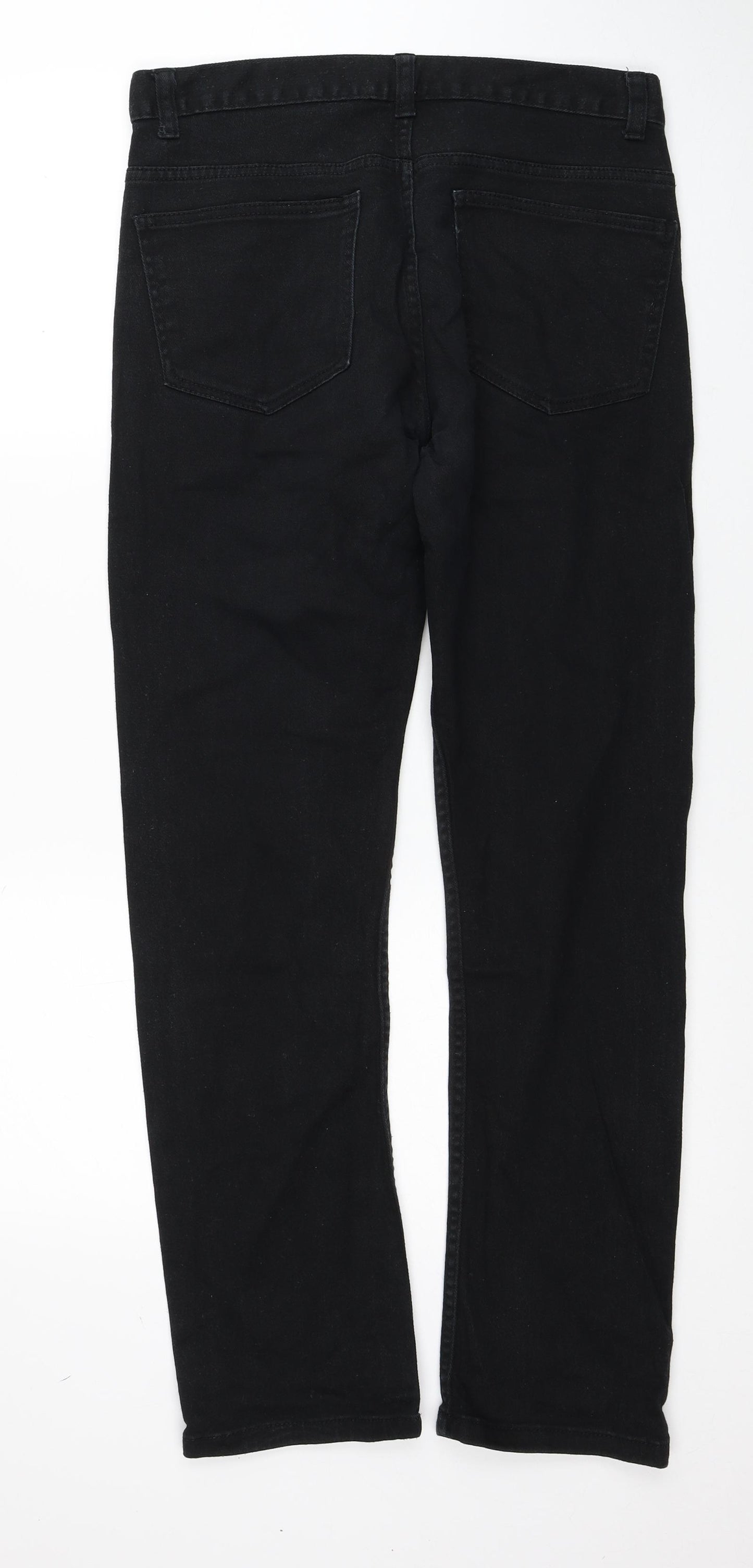 Denim & Co. Mens Black Cotton Straight Jeans Size 30 in L32 in Regular Zip