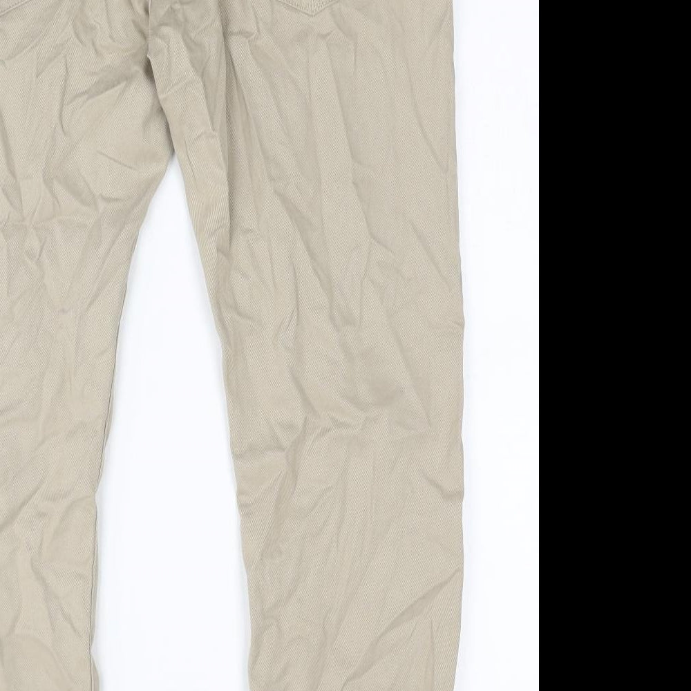Autograph Womens Beige Cotton Straight Jeans Size 40 in L31 in Regular Zip