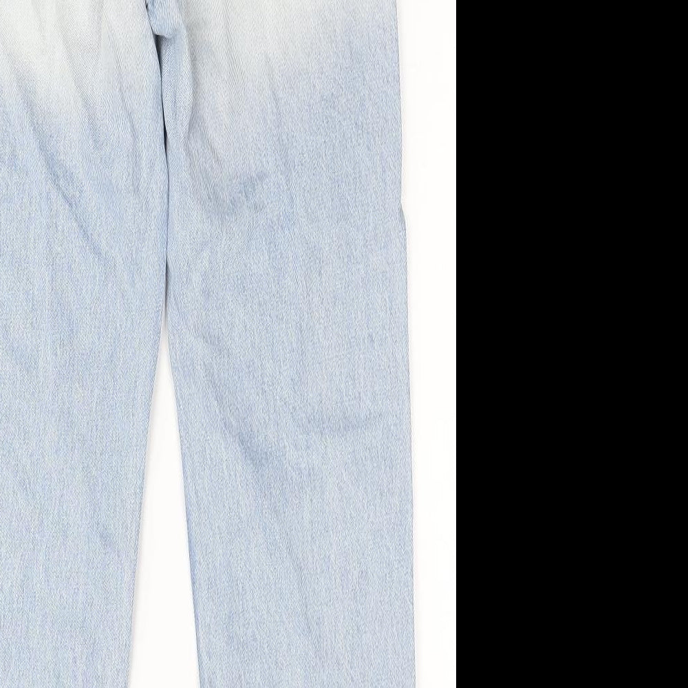 ba&sh Womens Blue Cotton Straight Jeans Size 6 Regular Zip