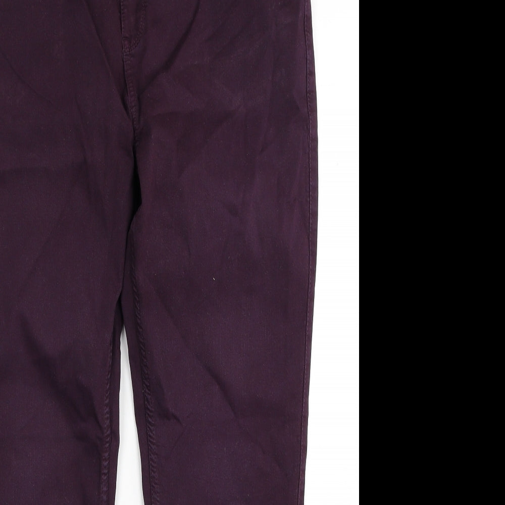 RJR.John Rocha Womens Purple Cotton Straight Jeans Size 16 Regular Zip