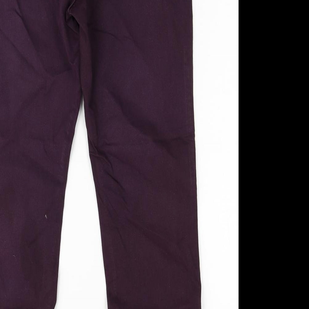 RJR.John Rocha Womens Purple Cotton Straight Jeans Size 16 Regular Zip