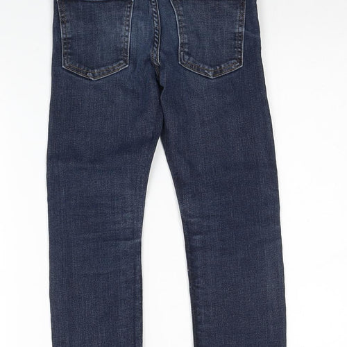 H&M Boys Black Cotton Straight Jeans Size 7-8 Years Regular Zip