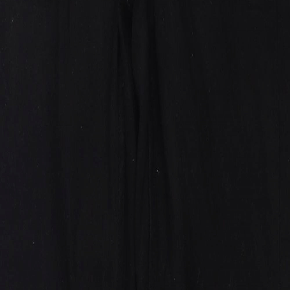 Marks and Spencer Womens Black Cotton Bootcut Jeans Size 8 Regular Zip