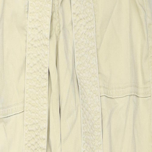 Topshop Womens Beige Cotton Straight Jeans Size 6 Regular Zip