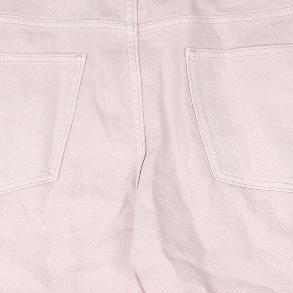 Marks and Spencer Womens Pink Cotton Boyfriend Shorts Size 20 Regular Zip
