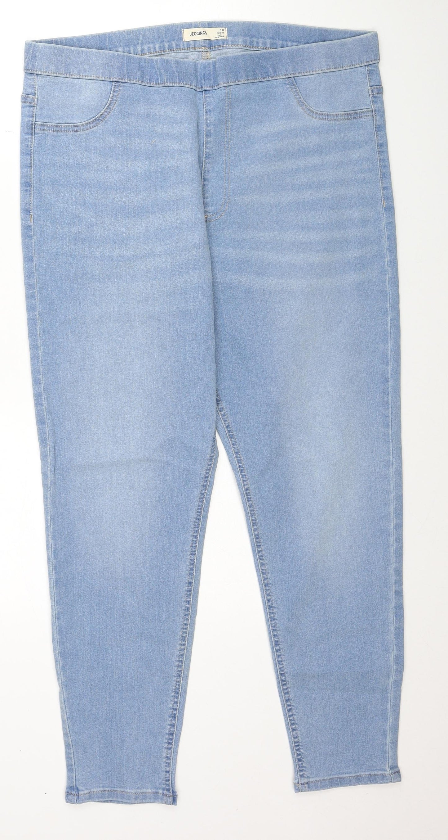 Marks and Spencer Womens Blue Cotton Jegging Jeans Size 18 Regular