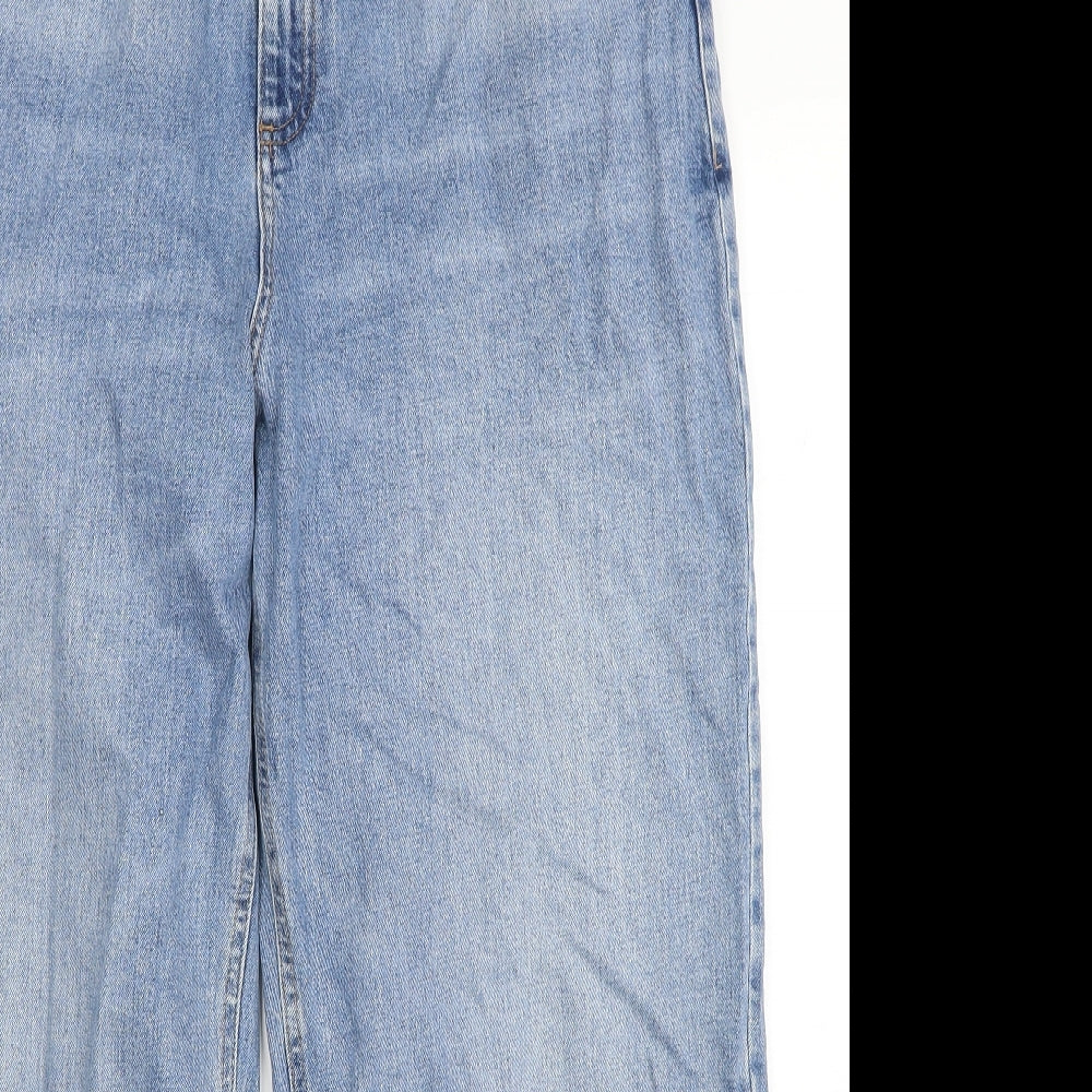 Marks and Spencer Womens Blue Cotton Straight Jeans Size 22 Regular Zip