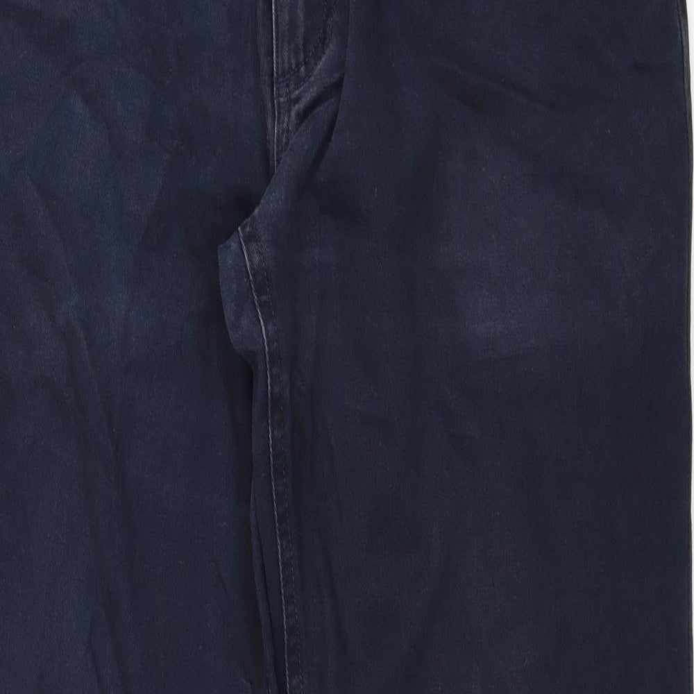 NEXT Mens Blue Cotton Bootcut Jeans Size 34 in Regular Zip