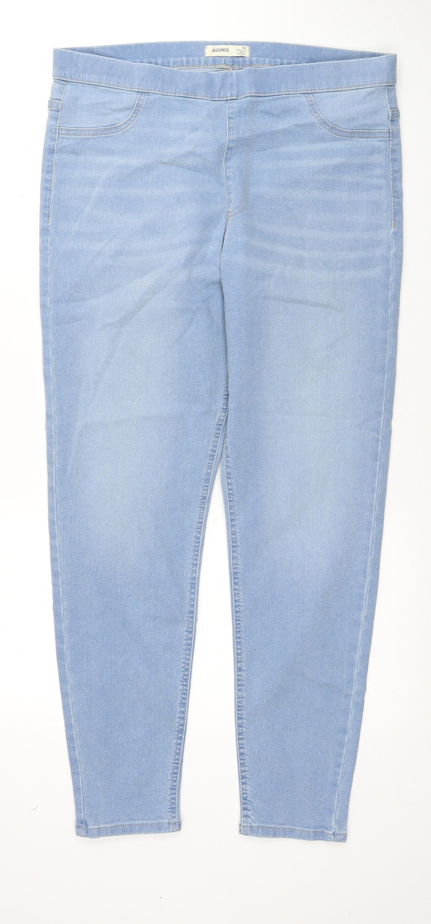 Marks and Spencer Womens Blue Cotton Jegging Jeans Size 16 Regular